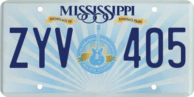 MS license plate ZYV405