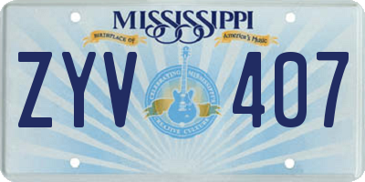 MS license plate ZYV407