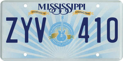 MS license plate ZYV410