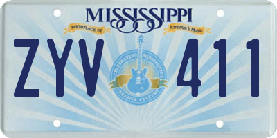 MS license plate ZYV411
