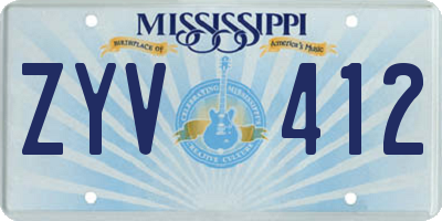 MS license plate ZYV412