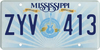 MS license plate ZYV413