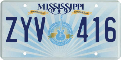 MS license plate ZYV416