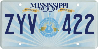 MS license plate ZYV422