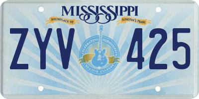 MS license plate ZYV425