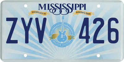 MS license plate ZYV426