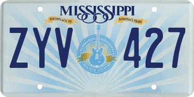 MS license plate ZYV427