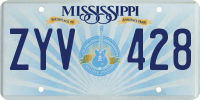 MS license plate ZYV428