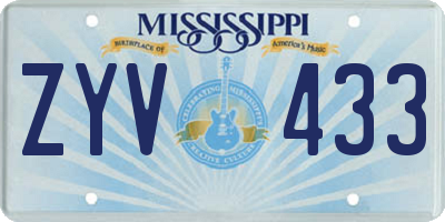 MS license plate ZYV433