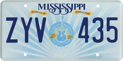MS license plate ZYV435