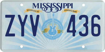 MS license plate ZYV436