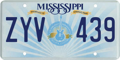 MS license plate ZYV439
