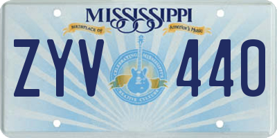 MS license plate ZYV440
