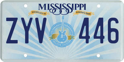 MS license plate ZYV446