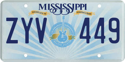 MS license plate ZYV449