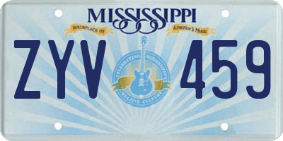 MS license plate ZYV459