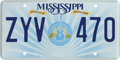 MS license plate ZYV470
