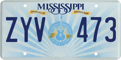MS license plate ZYV473