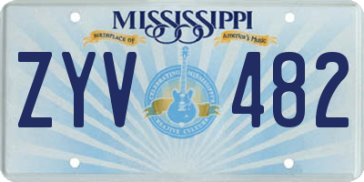 MS license plate ZYV482