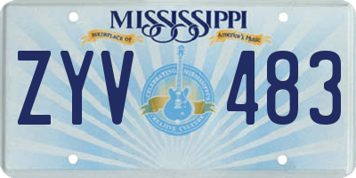 MS license plate ZYV483