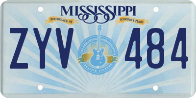 MS license plate ZYV484