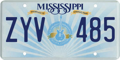 MS license plate ZYV485