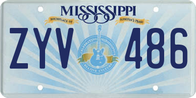 MS license plate ZYV486