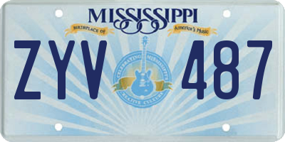 MS license plate ZYV487