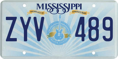 MS license plate ZYV489