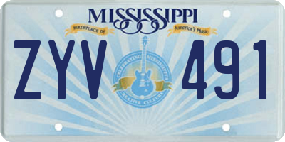 MS license plate ZYV491