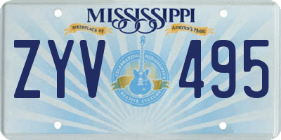 MS license plate ZYV495