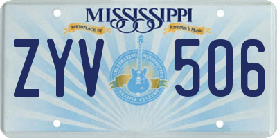 MS license plate ZYV506