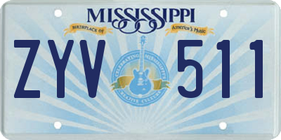 MS license plate ZYV511