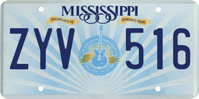 MS license plate ZYV516