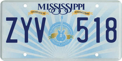 MS license plate ZYV518