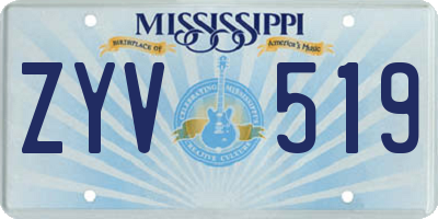 MS license plate ZYV519