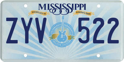 MS license plate ZYV522