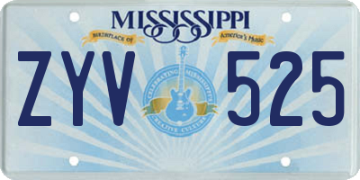 MS license plate ZYV525