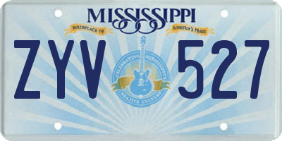 MS license plate ZYV527