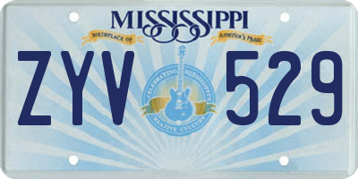 MS license plate ZYV529
