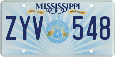 MS license plate ZYV548