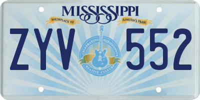 MS license plate ZYV552
