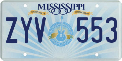 MS license plate ZYV553