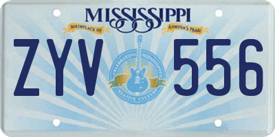 MS license plate ZYV556