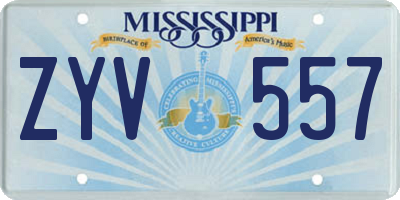 MS license plate ZYV557