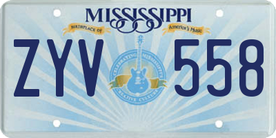 MS license plate ZYV558