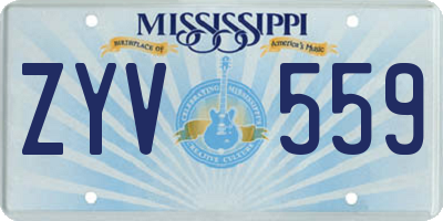MS license plate ZYV559