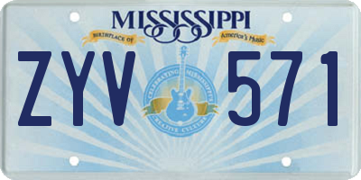 MS license plate ZYV571