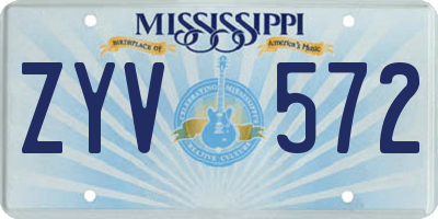 MS license plate ZYV572