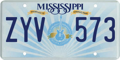 MS license plate ZYV573